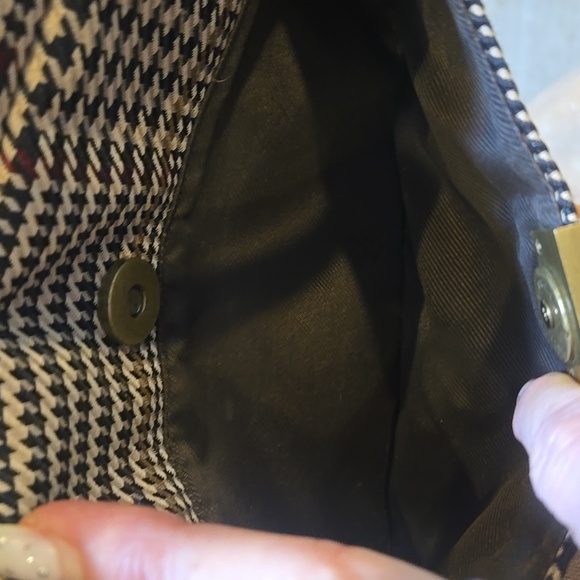 Lauren Ralph Lauren Classic Houndstooth Pattern Multi-Colored Handbag - Picture 5 of 11